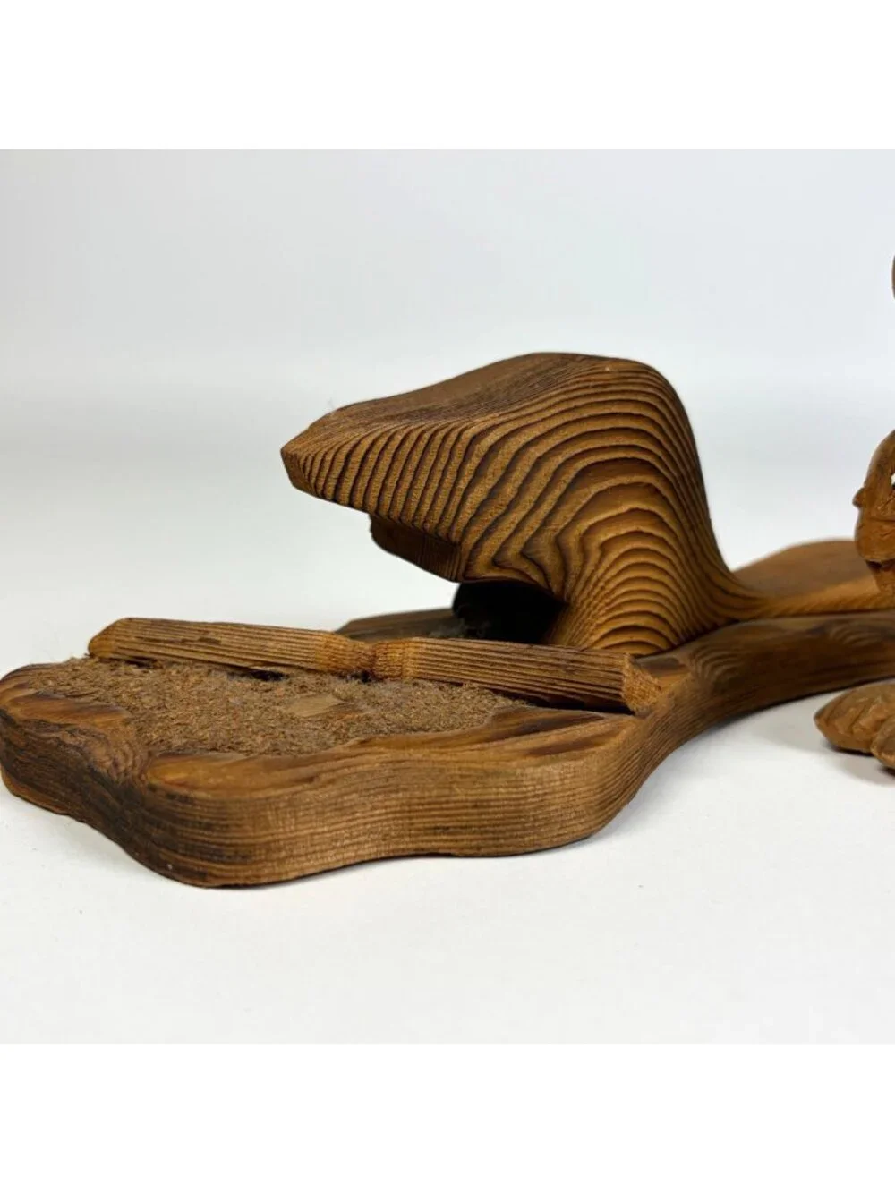 Lot of 4 Hand Carved Wooden Animal Figurines Beaver Horse Kangaroo Bird Rustic